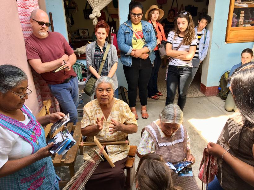 Beloit College students meet with Oaxacan artists, craftspeople and museum curators to learn about weaving and dye-making processes. They...